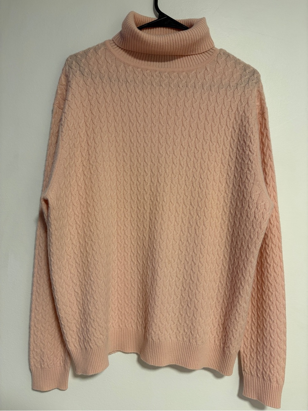 100% Cashmere Cable Knit Kirkland signature Sweater Women’s XL Pin